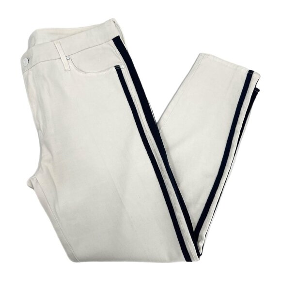 MOTHER White Blue Side Stripe Looker Racer JeansSize 32